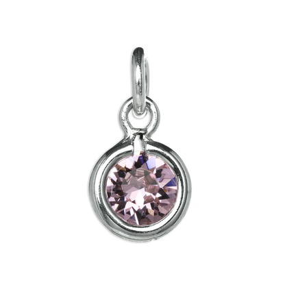 Sterling Silver & Alexandrite 5mm Round CZ Crystal June Birthstone Charm