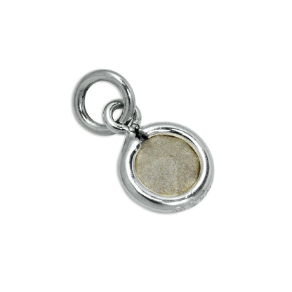 Sterling Silver & 5mm Round CZ Crystal October Birthstone Charm