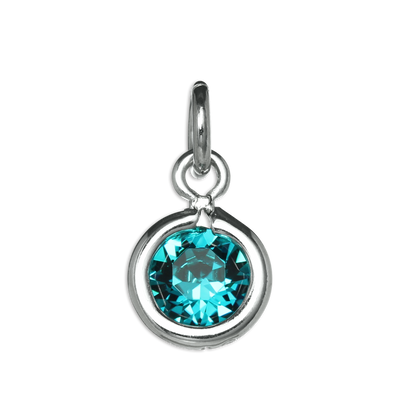 Sterling Silver & Zircon 5mm Round CZ Crystal December Birthstone Charm