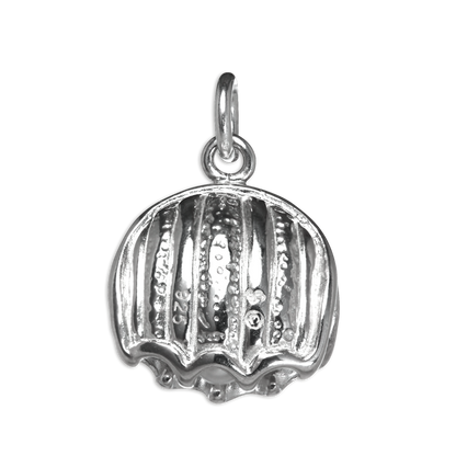 Sterling Silver Open Clam Shell with Loose Pearl Charm