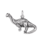 Large 3D Sterling Silver Brontosaurus Dinosaur Charm