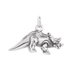 Sterling Silver 3D Triceratops Dinosaur Charm