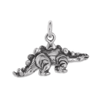 Sterling Silver 3D Solid Stegosaurus Dinosaur Charm