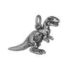 Sterling Silver Solid Tyrannosaurus Rex Dinosaur Charm