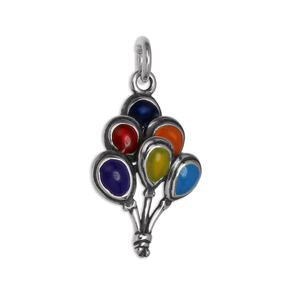 Sterling Silver & Enamel Bunch of Balloons Charm