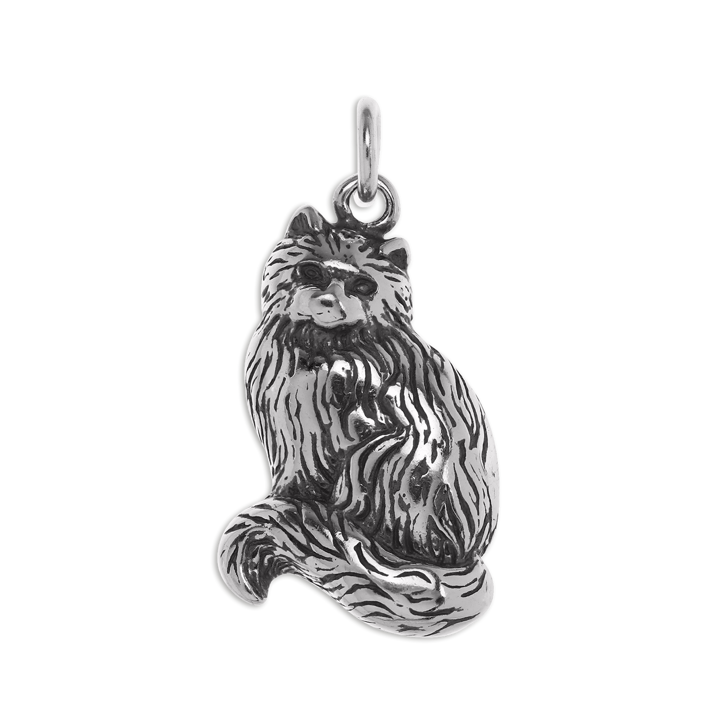 Sterling Silver Sitting Cat Charm