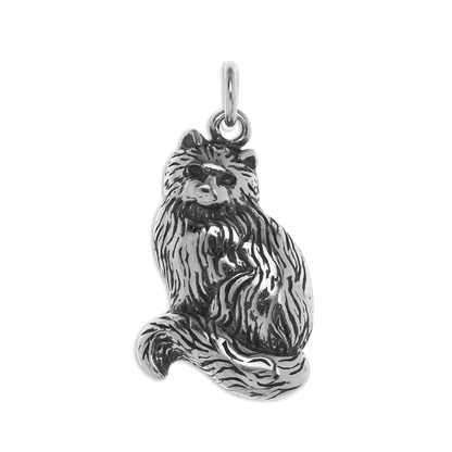 Sterling Silver Sitting Cat Charm