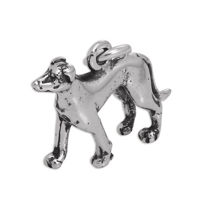 Sterling Silver 3D Greyhound Dog Charm