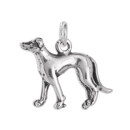 Sterling Silver 3D Greyhound Dog Charm