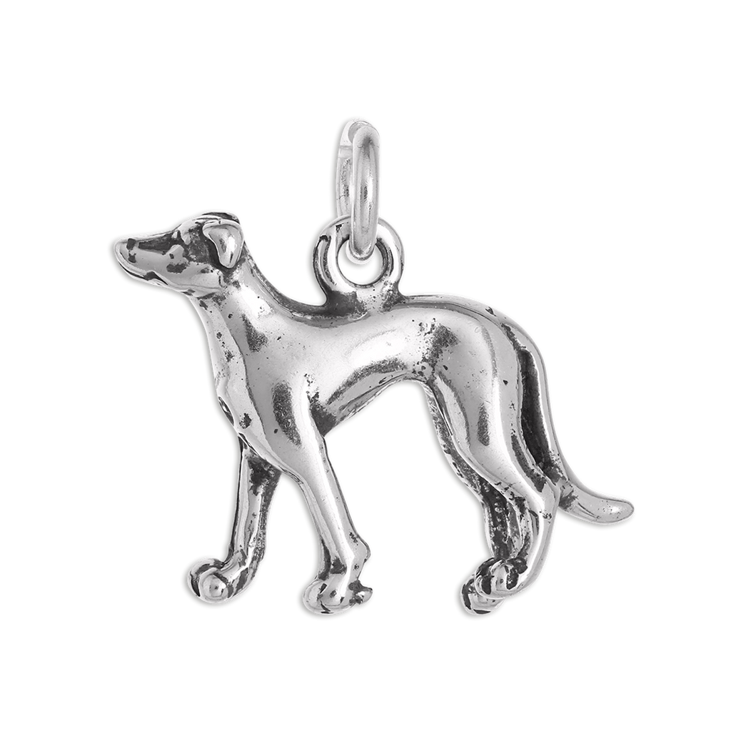 Sterling Silver 3D Greyhound Dog Charm