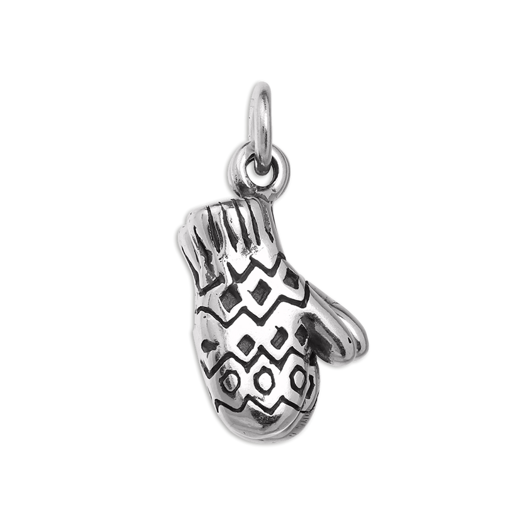Sterling Silver Pair of Woolly Mittens Gloves Charm