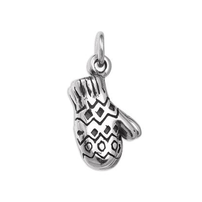 Sterling Silver Pair of Woolly Mittens Gloves Charm