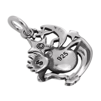 Sterling Silver Star Moon Planet Universe Charm