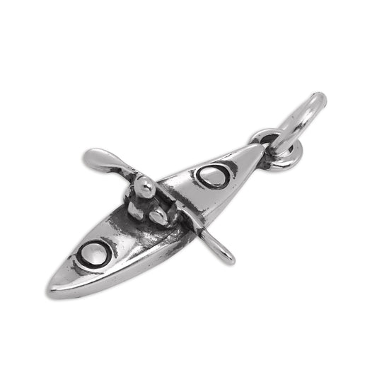 Sterling Silver Kayaker & Canoe Charm