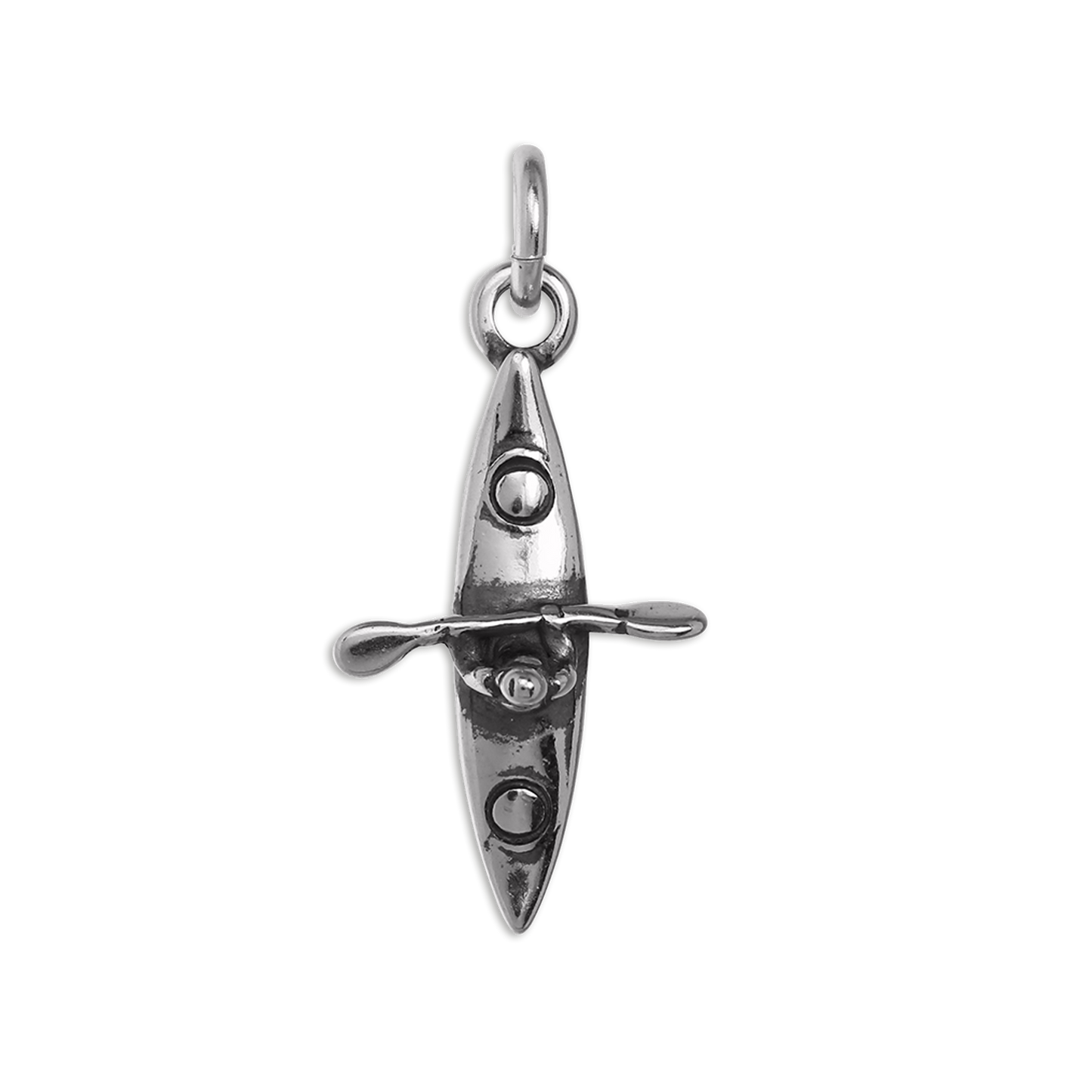 Sterling Silver Kayaker & Canoe Charm