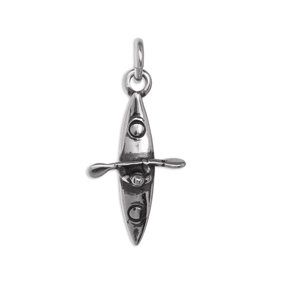 Sterling Silver Kayaker & Canoe Charm