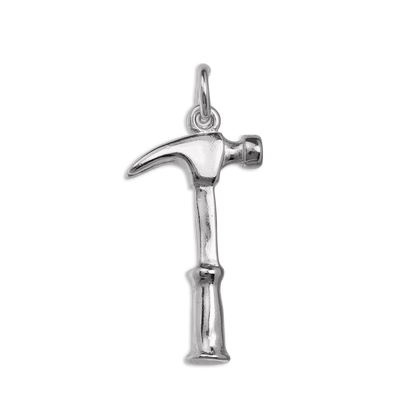 Sterling Silver 3D Hammer Charm