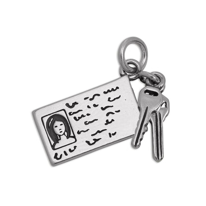 Sterling Silver Driving Licence & Car Keys Charm