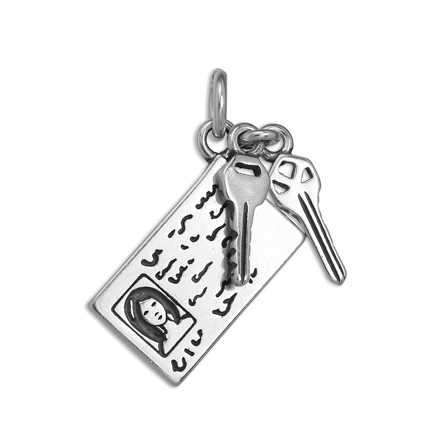 Sterling Silver Driving Licence & Car Keys Charm