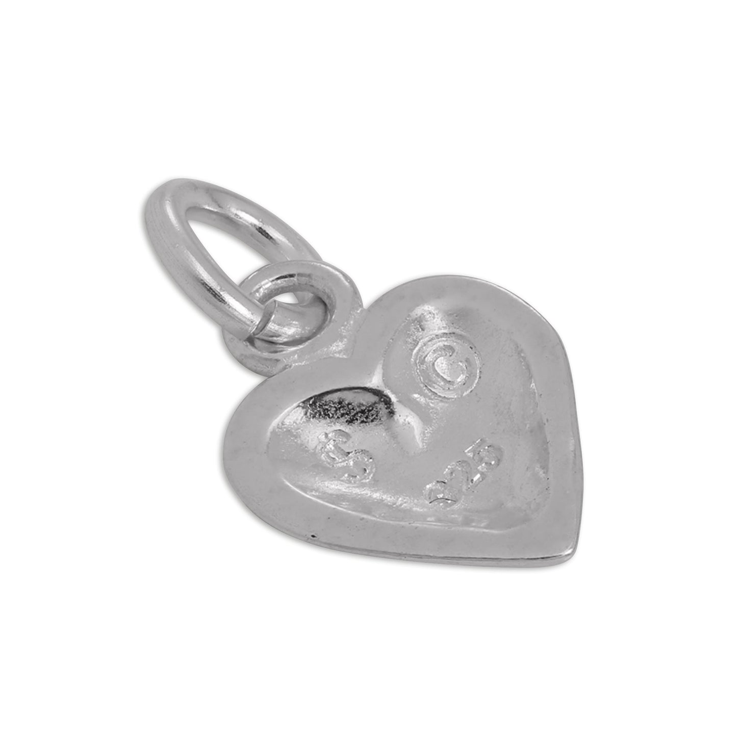 Sterling Silver Double Puffed Heart Charm