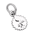 Tiny Sterling Silver Flat Sunflower Charm