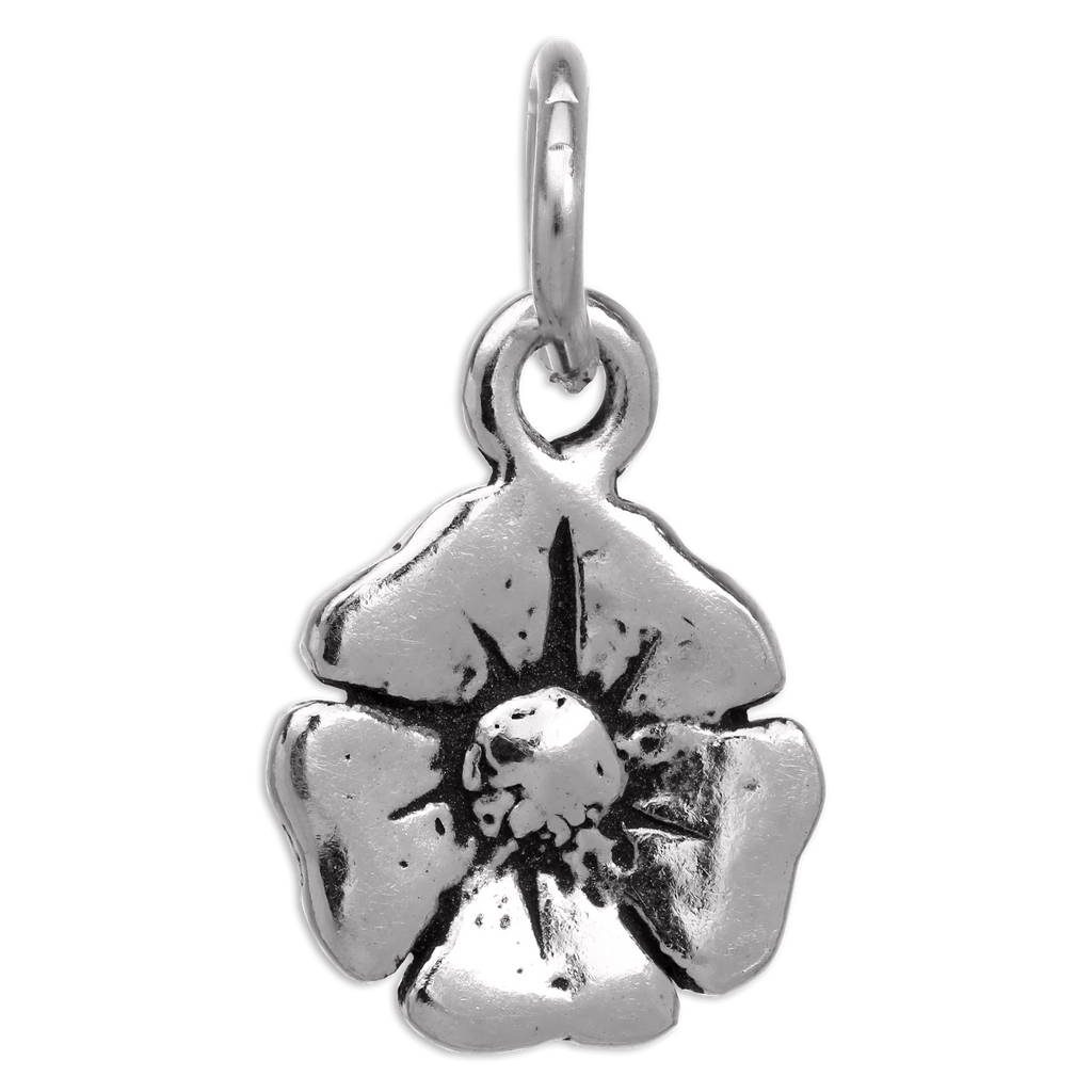 Tiny Sterling Silver Flat Flower Charm