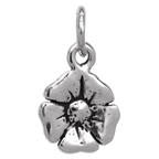 Tiny Sterling Silver Flat Flower Charm