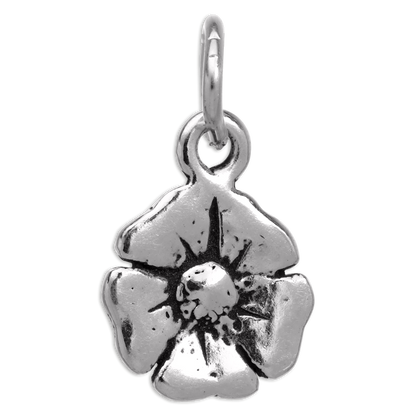 Tiny Sterling Silver Flat Flower Charm