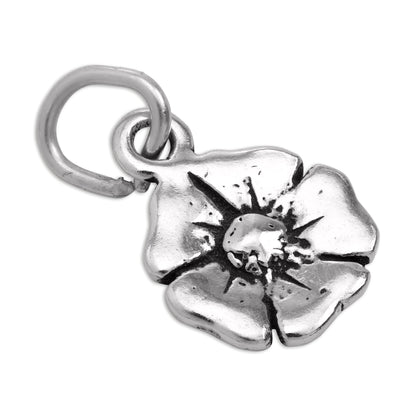 Tiny Sterling Silver Flat Flower Charm