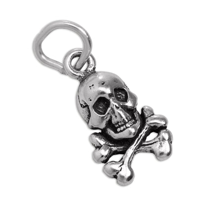 Tiny Sterling Silver Skull & Crossbones Charm