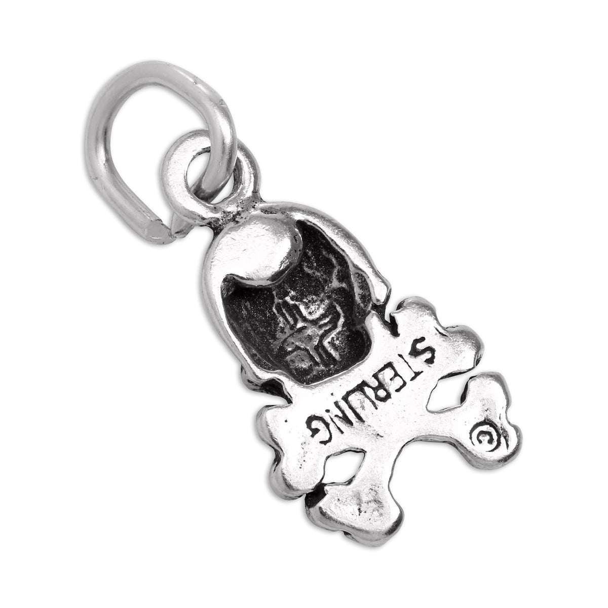 Tiny Sterling Silver Skull & Crossbones Charm