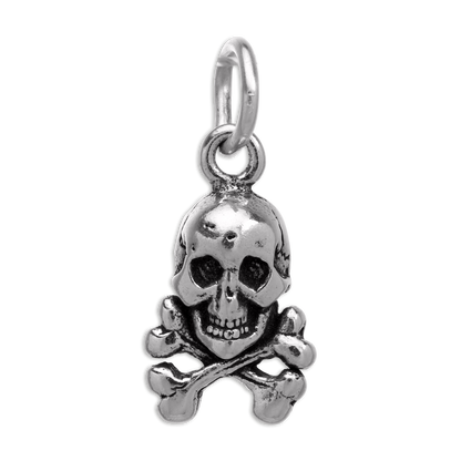 Tiny Sterling Silver Skull & Crossbones Charm