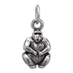 Tiny Sterling Silver Sitting Gorilla Charm