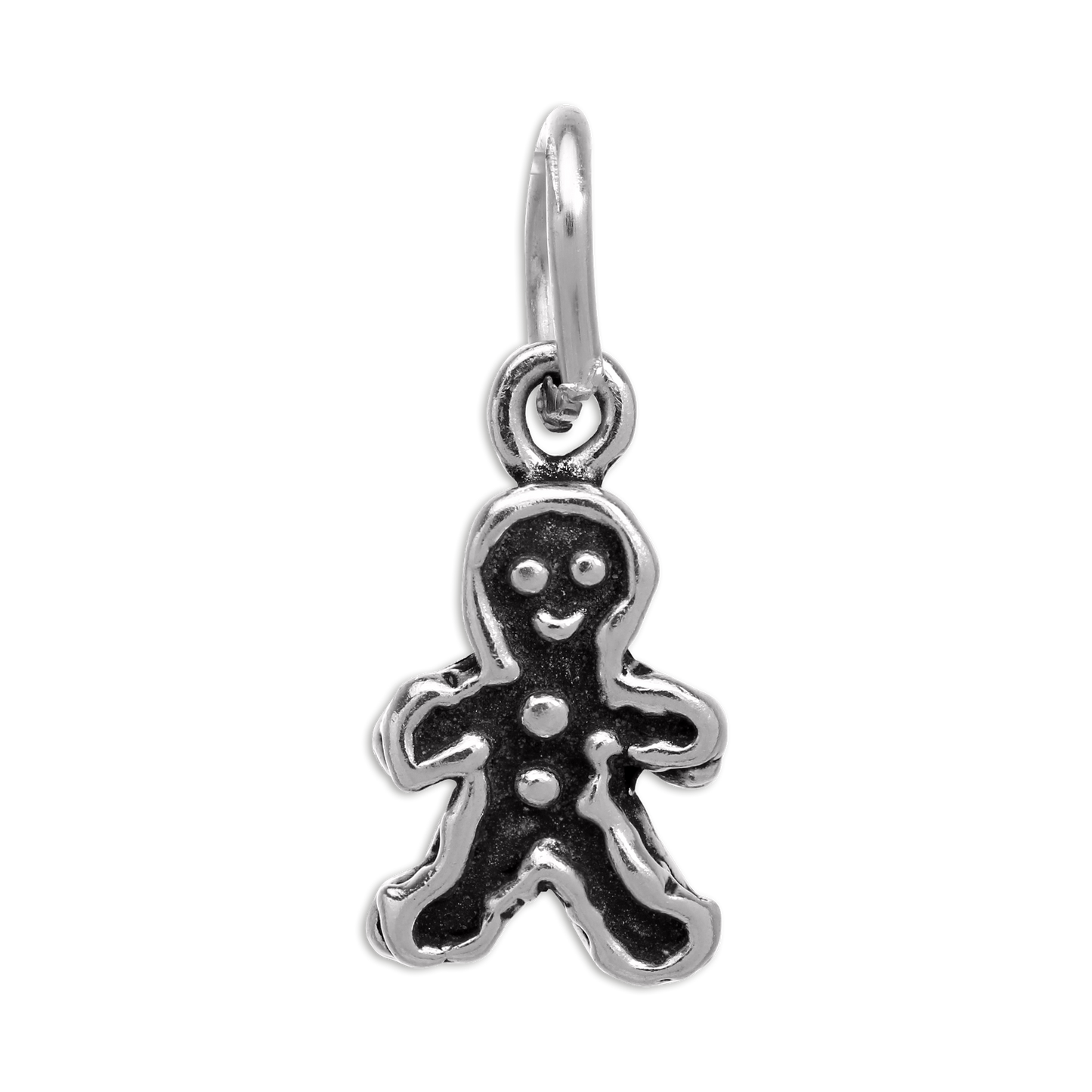 Tiny Sterling Silver Gingerbread Man Charm