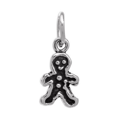 Tiny Sterling Silver Gingerbread Man Charm