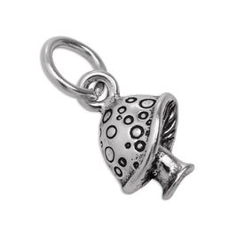 Tiny Sterling Silver 3D Toadstool Charm