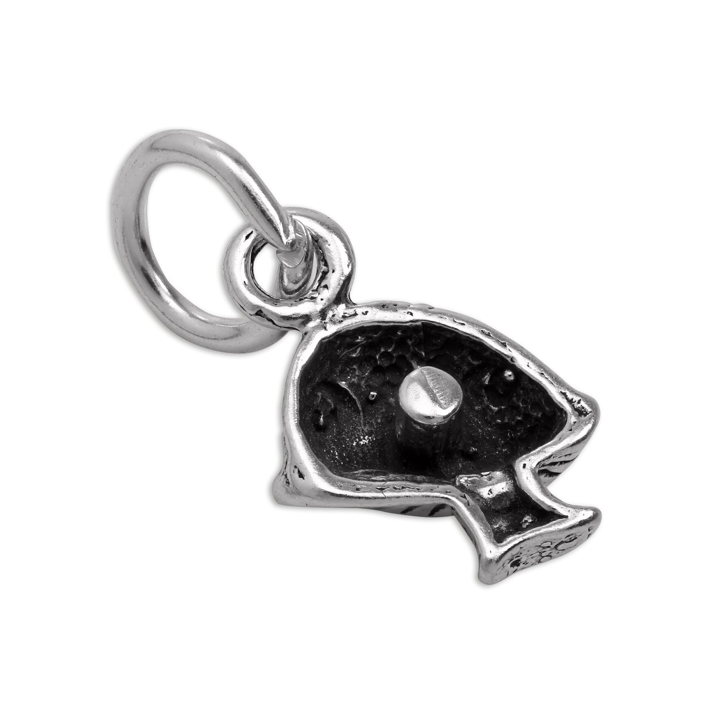 Tiny Sterling Silver 3D Toadstool Charm