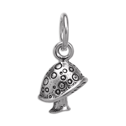 Tiny Sterling Silver 3D Toadstool Charm