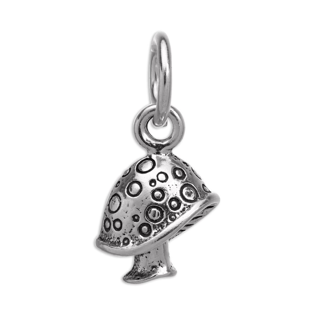 Tiny Sterling Silver 3D Toadstool Charm