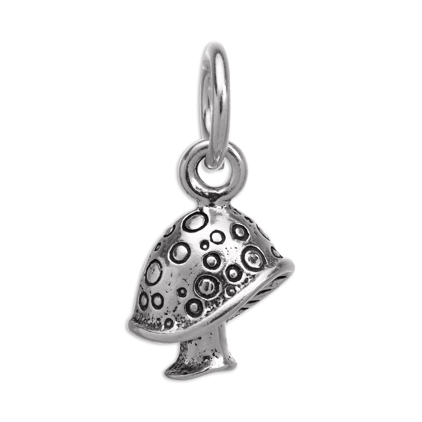 Tiny Sterling Silver 3D Toadstool Charm