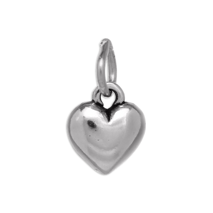 Tiny Sterling Silver Puffed Heart Charm