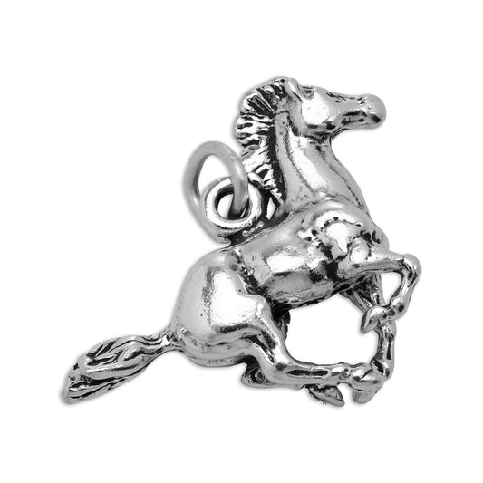 Sterling Silver 3D Galloping Horse Charm