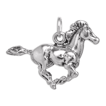 Sterling Silver 3D Galloping Horse Charm