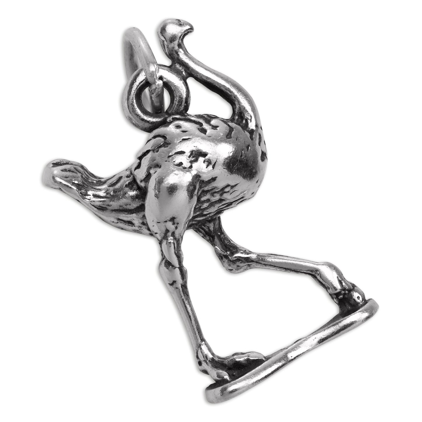 Sterling Silver 3D Ostrich Charm