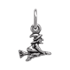 Small Sterling Silver Witch on a Broom Charm