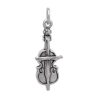 Sterling Silver 3D Cello & Bow Charm