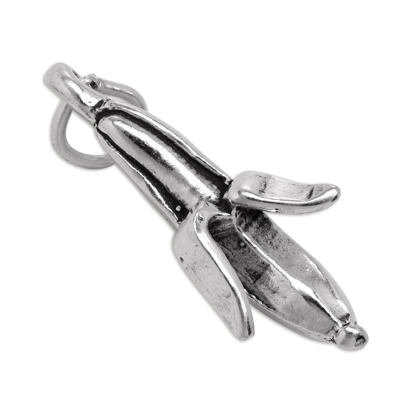 Sterling Silver Peeled Banana Charm