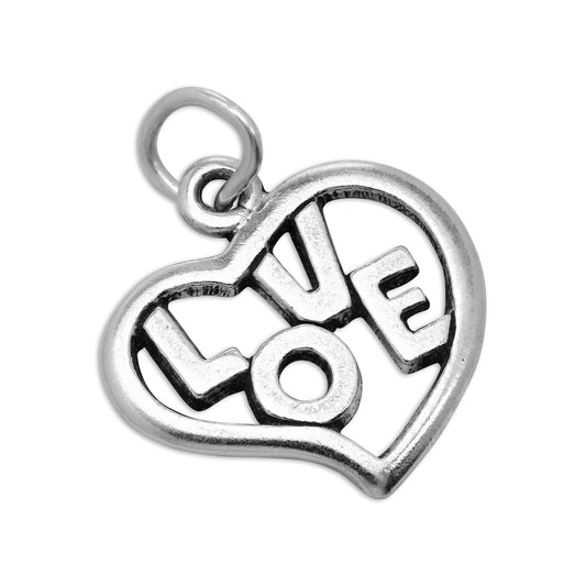 Sterling Silver Open Love Heart Charm