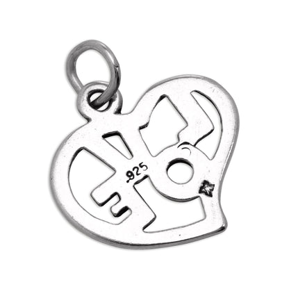Sterling Silver Open Love Heart Charm