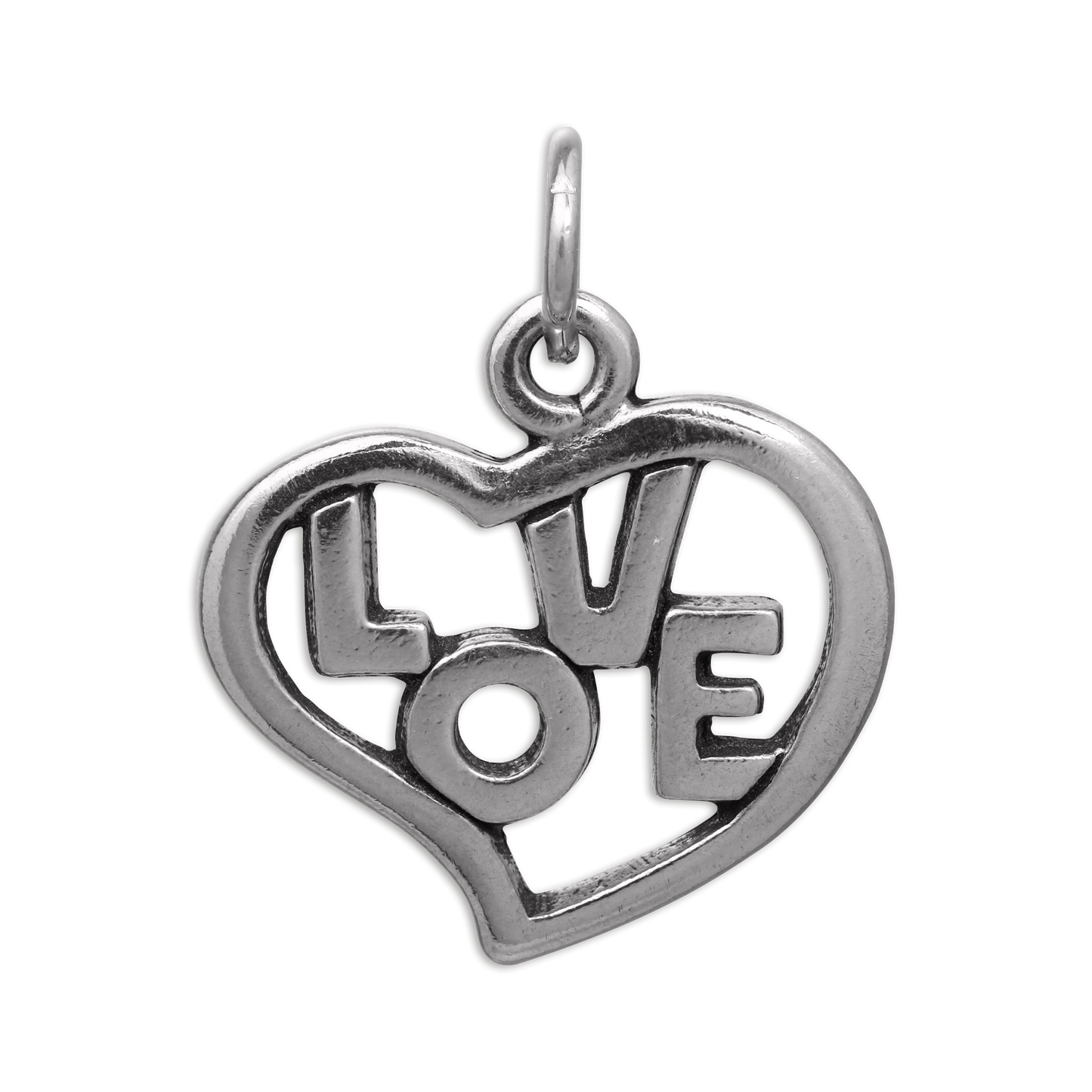 Sterling Silver Open Love Heart Charm